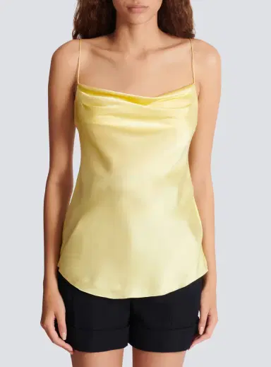 Balmain Silk satin top with thin straps | Thumbnail 7 Balmain Silk satin top with thin straps | Thumbnail 7