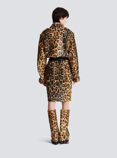 Balmain Ponyskin-style leather bomber jacket with leopard pattern | Thumbnail 4 Balmain Ponyskin-style leather bomber jacket with leopard pattern | Thumbnail 4
