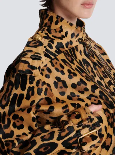 Balmain Ponyskin-style leather bomber jacket with leopard pattern | Thumbnail 5 Balmain Ponyskin-style leather bomber jacket with leopard pattern | Thumbnail 5