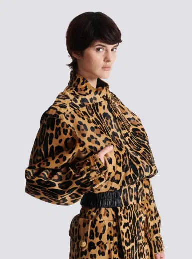 Balmain Ponyskin-style leather bomber jacket with leopard pattern | Thumbnail 6 Balmain Ponyskin-style leather bomber jacket with leopard pattern | Thumbnail 6