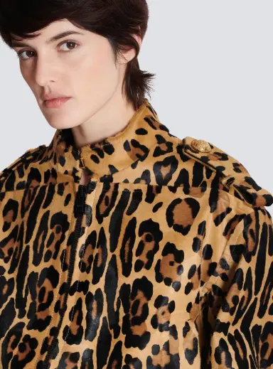 Balmain Ponyskin-style leather bomber jacket with leopard pattern | Thumbnail 7 Balmain Ponyskin-style leather bomber jacket with leopard pattern | Thumbnail 7