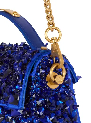 Balmain B-Buzz Dynasty bag in leather and embroidered satin | Thumbnail 6 Balmain B-Buzz Dynasty bag in leather and embroidered satin | Thumbnail 6