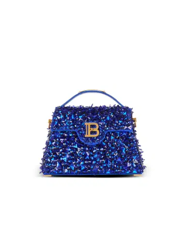 Balmain B-Buzz Dynasty bag in leather and embroidered satin | Thumbnail 1 Balmain B-Buzz Dynasty bag in leather and embroidered satin | Thumbnail 1