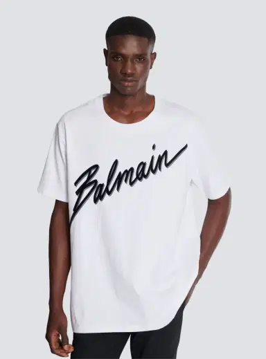 Balmain T-shirt with flocked Letter logo | Thumbnail 5 Balmain T-shirt with flocked Letter logo | Thumbnail 5