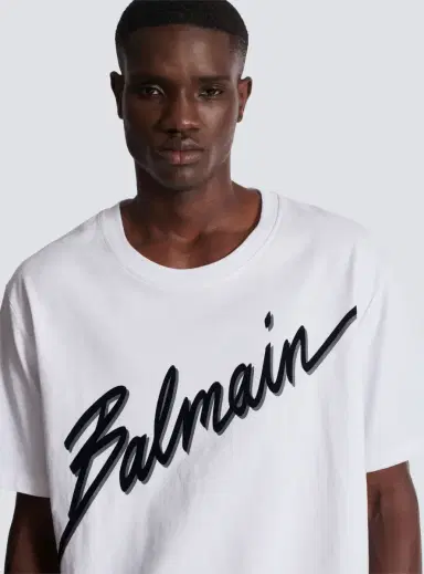 Balmain T-shirt with flocked Letter logo | Thumbnail 6 Balmain T-shirt with flocked Letter logo | Thumbnail 6