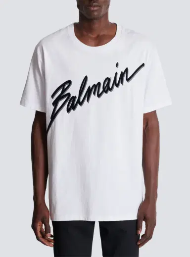 Balmain T-shirt with flocked Letter logo | Thumbnail 7 Balmain T-shirt with flocked Letter logo | Thumbnail 7