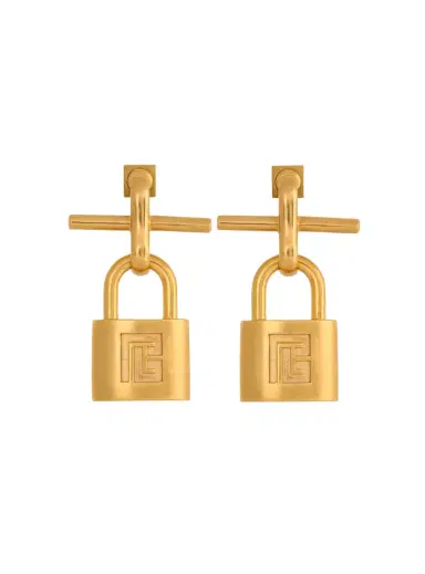 Balmain Brass Pulse padlock earrings | Thumbnail 1 Balmain Brass Pulse padlock earrings | Thumbnail 1