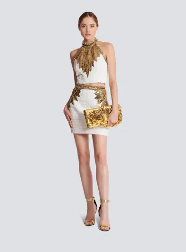 Balmain Embroidered tweed crop top | Thumbnail 2 Balmain Embroidered tweed crop top | Thumbnail 2