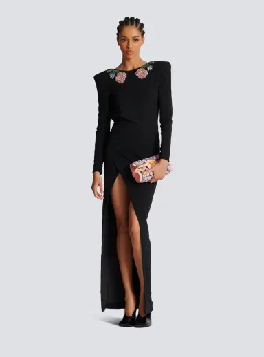 Balmain Long backless dress with Roses embroidery | Thumbnail 2 Balmain Long backless dress with Roses embroidery | Thumbnail 2
