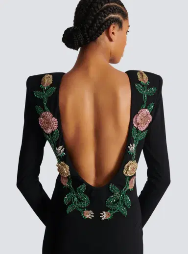 Balmain Long backless dress with Roses embroidery | Thumbnail 6 Balmain Long backless dress with Roses embroidery | Thumbnail 6