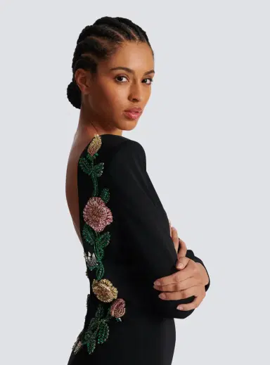 Balmain Long backless dress with Roses embroidery | Thumbnail 7 Balmain Long backless dress with Roses embroidery | Thumbnail 7