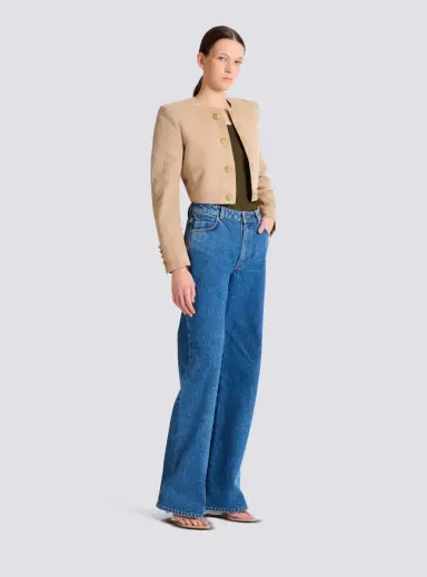 Balmain Cropped suede leather jacket | Thumbnail 3 Balmain Cropped suede leather jacket | Thumbnail 3