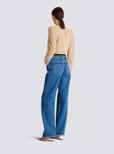 Balmain Cropped suede leather jacket | Thumbnail 4 Balmain Cropped suede leather jacket | Thumbnail 4