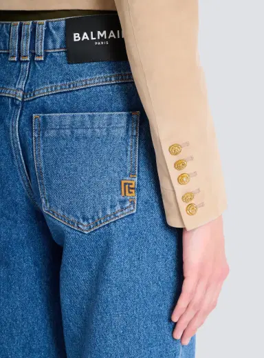 Balmain Cropped suede leather jacket | Thumbnail 5 Balmain Cropped suede leather jacket | Thumbnail 5