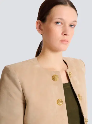 Balmain Cropped suede leather jacket | Thumbnail 7 Balmain Cropped suede leather jacket | Thumbnail 7