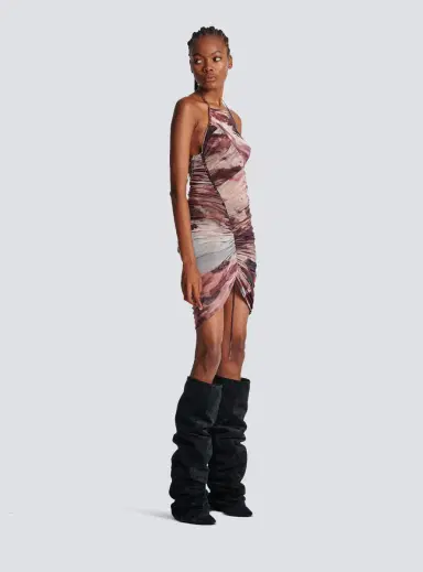 Balmain Short Pastel printed draped tulle dress | Thumbnail 3 Balmain Short Pastel printed draped tulle dress | Thumbnail 3