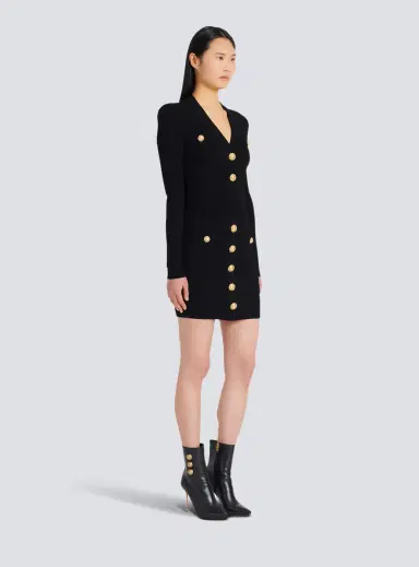 Balmain Short knitted dress with gold buttons | Thumbnail 3 Balmain Short knitted dress with gold buttons | Thumbnail 3