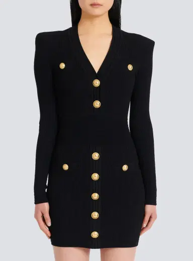 Balmain Short knitted dress with gold buttons | Thumbnail 6 Balmain Short knitted dress with gold buttons | Thumbnail 6