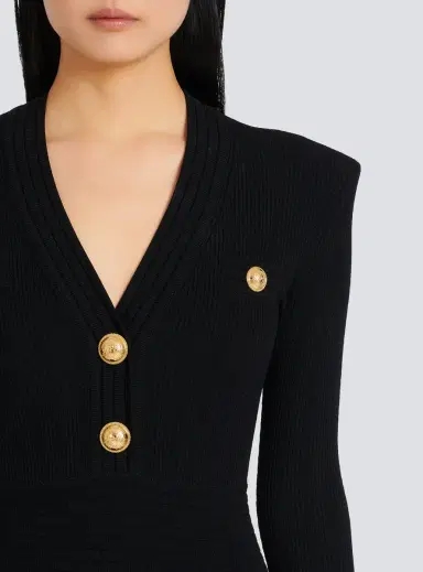 Balmain Short knitted dress with gold buttons | Thumbnail 7 Balmain Short knitted dress with gold buttons | Thumbnail 7