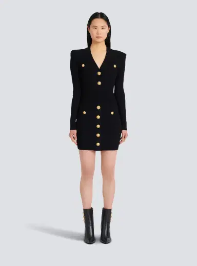Balmain Short knitted dress with gold buttons | Thumbnail 8 Balmain Short knitted dress with gold buttons | Thumbnail 8