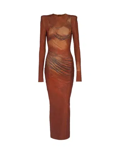 Balmain Printed long rhinestone dress | Thumbnail 1 Balmain Printed long rhinestone dress | Thumbnail 1