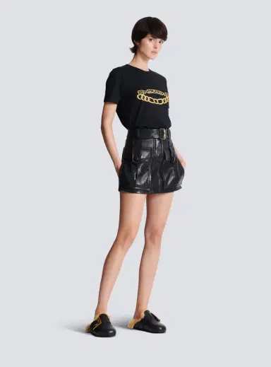 Balmain Short lambskin skirt | Thumbnail 3 Balmain Short lambskin skirt | Thumbnail 3