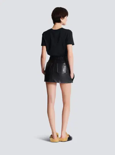 Balmain Short lambskin skirt | Thumbnail 4 Balmain Short lambskin skirt | Thumbnail 4