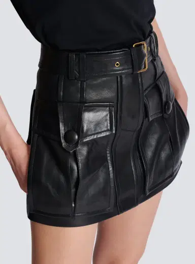 Balmain Short lambskin skirt | Thumbnail 7 Balmain Short lambskin skirt | Thumbnail 7