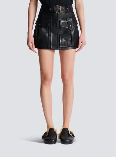 Balmain Short lambskin skirt | Thumbnail 8 Balmain Short lambskin skirt | Thumbnail 8
