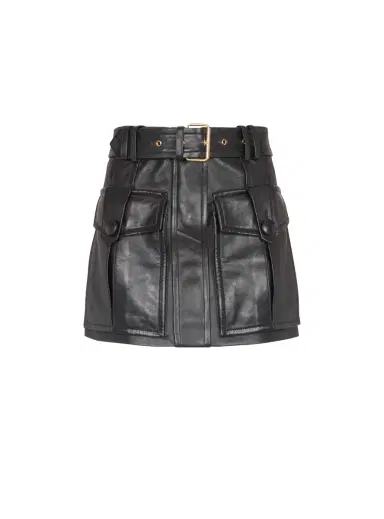 Balmain Short lambskin skirt | Thumbnail 1 Balmain Short lambskin skirt | Thumbnail 1
