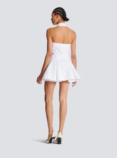 Balmain A-line backless poplin dress | Thumbnail 4 Balmain A-line backless poplin dress | Thumbnail 4