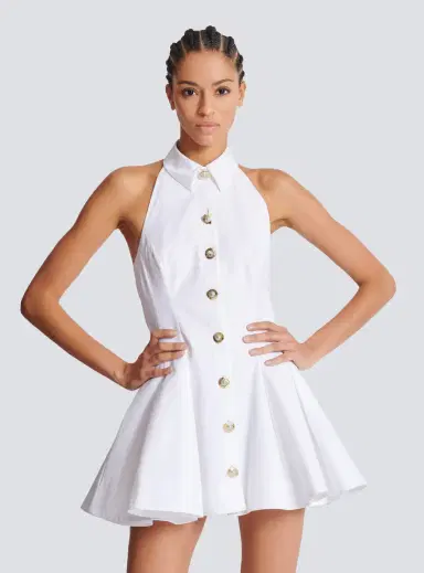 Balmain A-line backless poplin dress | Thumbnail 5 Balmain A-line backless poplin dress | Thumbnail 5