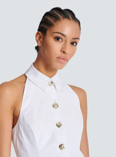 Balmain A-line backless poplin dress | Thumbnail 6 Balmain A-line backless poplin dress | Thumbnail 6