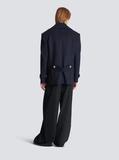 Balmain Short striped wool pea coat | Thumbnail 4 Balmain Short striped wool pea coat | Thumbnail 4