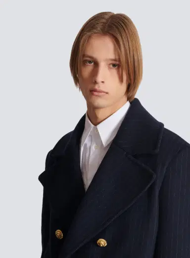 Balmain Short striped wool pea coat | Thumbnail 5 Balmain Short striped wool pea coat | Thumbnail 5