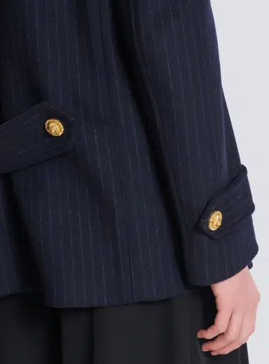 Balmain Short striped wool pea coat | Thumbnail 6 Balmain Short striped wool pea coat | Thumbnail 6