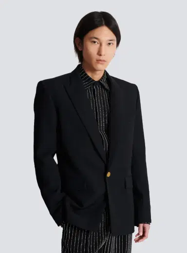 Balmain Grain de poudre wool 1-button jacket | Thumbnail 7 Balmain Grain de poudre wool 1-button jacket | Thumbnail 7