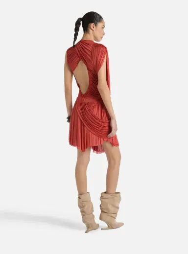 Balmain Draped flowing jersey dress | Thumbnail 4 Balmain Draped flowing jersey dress | Thumbnail 4