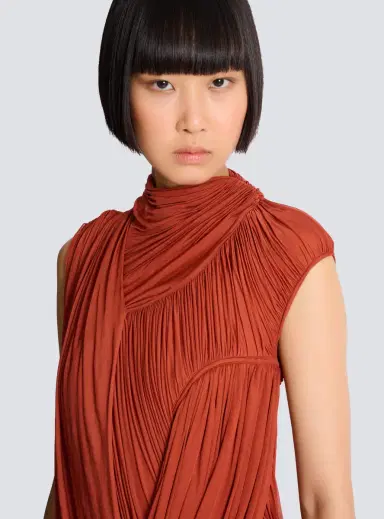 Balmain Draped flowing jersey dress | Thumbnail 5 Balmain Draped flowing jersey dress | Thumbnail 5
