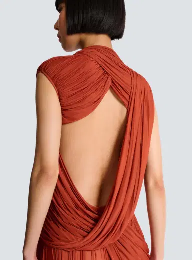 Balmain Draped flowing jersey dress | Thumbnail 6 Balmain Draped flowing jersey dress | Thumbnail 6