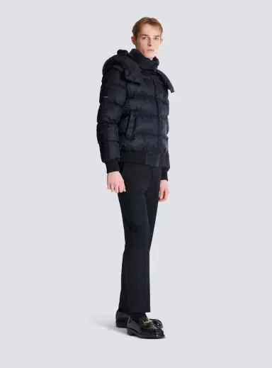 Balmain Cropped monogram jacquard padded jacket | Thumbnail 3 Balmain Cropped monogram jacquard padded jacket | Thumbnail 3