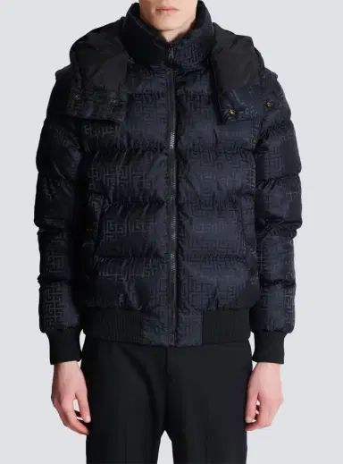 Balmain Cropped monogram jacquard padded jacket | Thumbnail 7 Balmain Cropped monogram jacquard padded jacket | Thumbnail 7