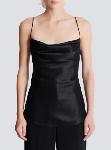 Balmain Draped satin top | Thumbnail 7 Balmain Draped satin top | Thumbnail 7