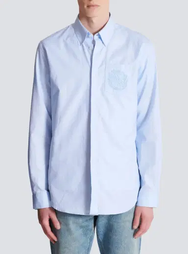 Balmain Écusson embroidered cotton shirt | Thumbnail 7 Balmain Écusson embroidered cotton shirt | Thumbnail 7