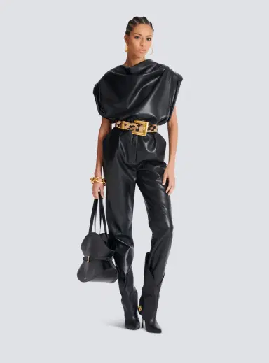 Balmain High-waisted faux leather trousers | Thumbnail 2 Balmain High-waisted faux leather trousers | Thumbnail 2