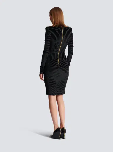 Balmain Short zebra-print velvet dress | Thumbnail 4 Balmain Short zebra-print velvet dress | Thumbnail 4