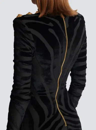 Balmain Short zebra-print velvet dress | Thumbnail 6 Balmain Short zebra-print velvet dress | Thumbnail 6