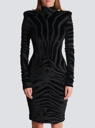 Balmain Short zebra-print velvet dress | Thumbnail 8 Balmain Short zebra-print velvet dress | Thumbnail 8