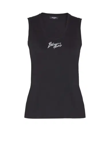 Balmain Relaxed tank top with Paris Brush print | Thumbnail 1 Balmain Relaxed tank top with Paris Brush print | Thumbnail 1