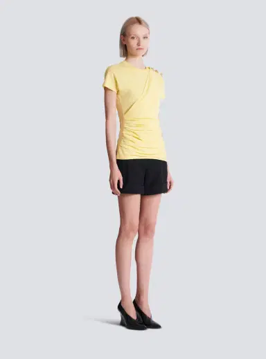 Balmain Draped T-shirt with buttons | Thumbnail 3 Balmain Draped T-shirt with buttons | Thumbnail 3